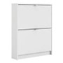 Slim White Shoe Cabinet with 2 Drawers -  6 Pairs