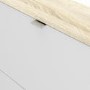 Slim White & Oak Shoe Cabinet - Wall Hung - 6 Pairs
