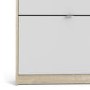 Slim White & Oak Shoe Cabinet - Wall Hung - 6 Pairs