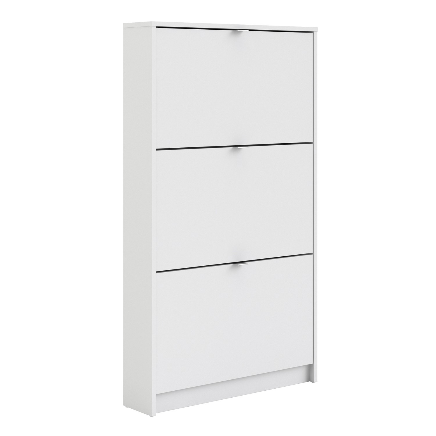 Photo of Slim white shoe cabinet with 3 drawers - 9 pairs