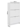 Slim White Shoe Cabinet with 3 Drawers - 9 Pairs