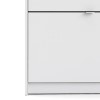 Slim White Shoe Cabinet with 3 Drawers - 9 Pairs