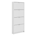 FOL101296 Slim White Wall Hung Shoe Cabinet with 4 Drawer -  12 Pairs