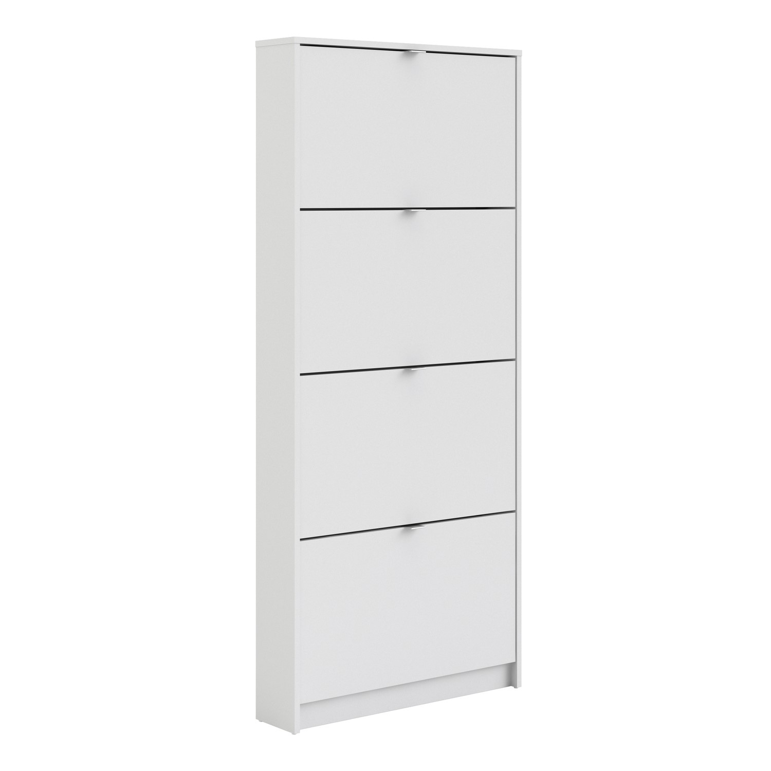 Photo of Slim white wall hung shoe cabinet with 4 drawer - 12 pairs