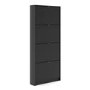 Slim Matte Black Wall Hung Shoe Cabinet with 4 Drawers - 12 Pairs