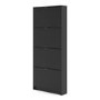 Slim Matte Black Wall Hung Shoe Cabinet with 4 Drawers - 12 Pairs