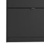 Slim Matte Black Wall Hung Shoe Cabinet with 4 Drawers - 12 Pairs