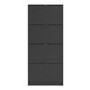 Slim Matte Black Wall Hung Shoe Cabinet with 4 Drawers - 12 Pairs