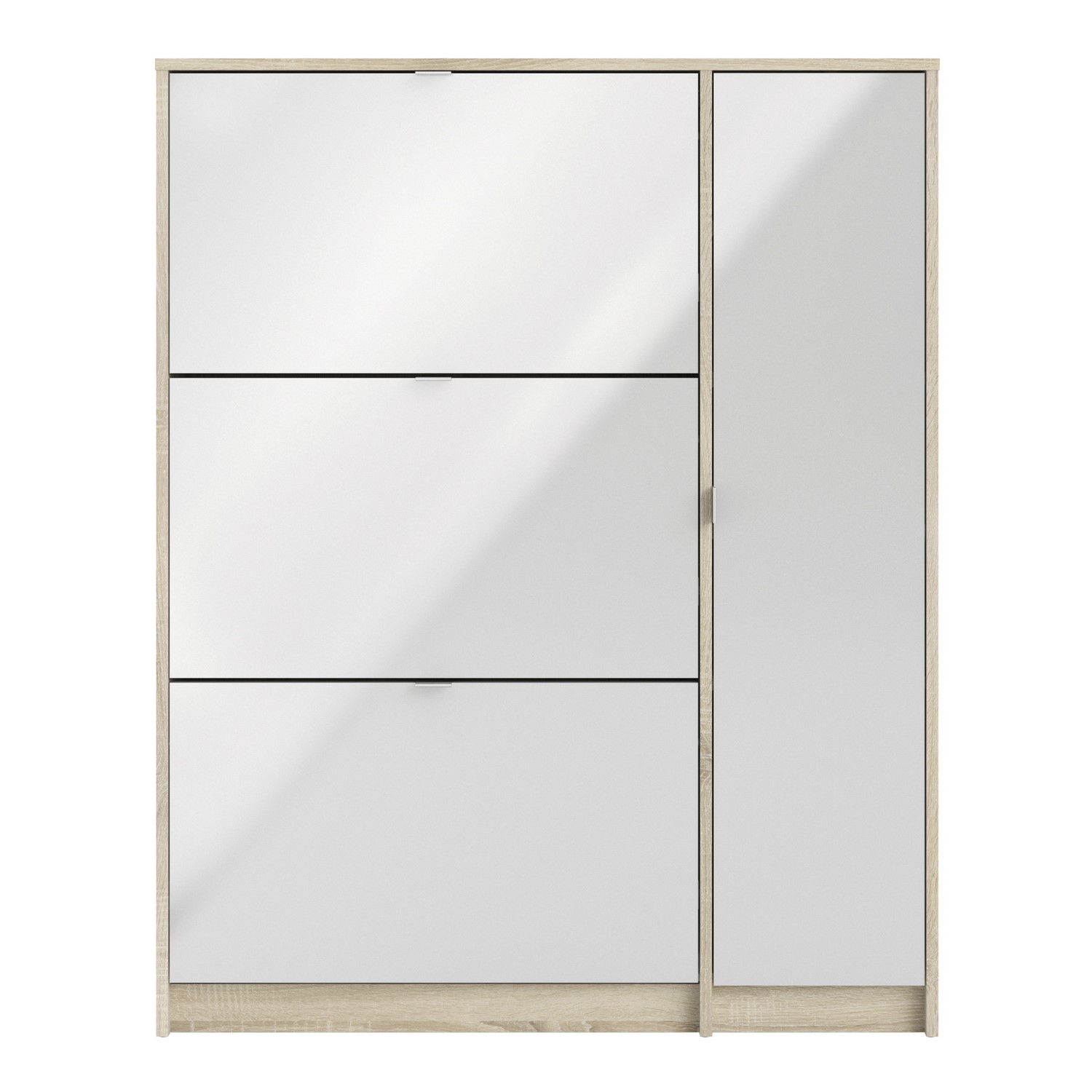 Slim White Shoe Cabinet with 3 Drawers & 1 Cupboard - 14 Pairs ...