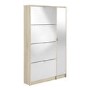 Slim White Shoe Cabinet with 5 Doors & Mirror