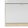 Slim White Shoe Cabinet with 5 Doors & Mirror