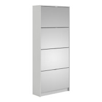 Slim Mirrored Shoe Cabinet with 4 Doors  Slim Mirrored Shoe Cabinet with 4 Doors