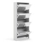 Slim Mirrored Shoe Cabinet with 4 Doors