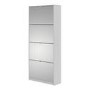Slim Mirrored Shoe Cabinet with 4 Doors
