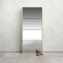 Mirror & Oak Coloured Slim Shoe Cabinet with 4 Drawers - Wall Hung