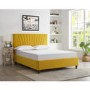 LPD Lexie King Size Bed in Mustard Yellow Velvet