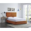Islington Double Bed in Orange Velvet