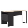 Black Wooden L Shaped Desk with Storage - Function Plus