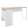 Corner Desk in White & Oak with 2 Drawers - Function