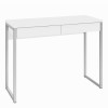 White Gloss Desk with Drawers - Function Plus