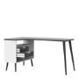 Oslo Desk 2 Drawer in White and Black Matt