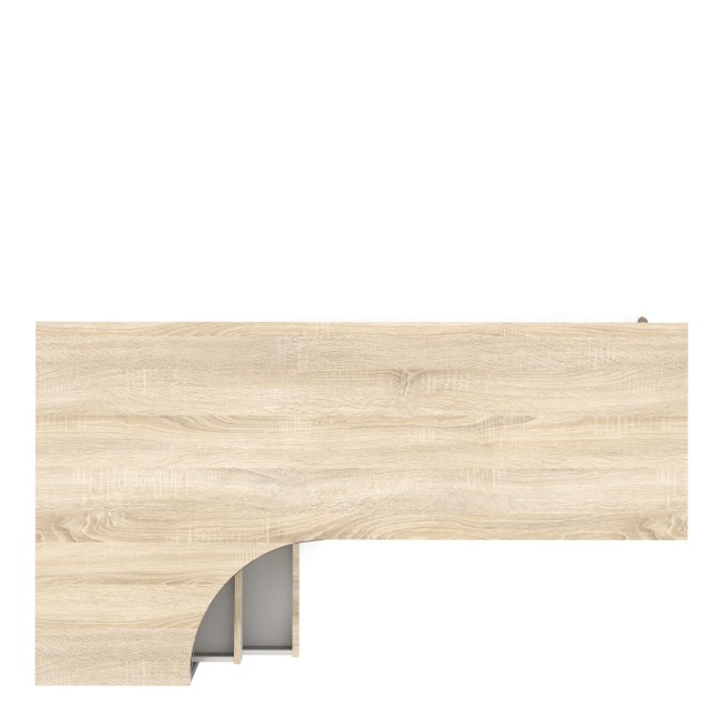 White Wooden L Shaped Desk with Drawers - Oslo