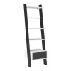 Black &amp; White Matte Leaning Bookcase with 1 Draw - Oslo