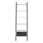Black & White Matte Leaning Bookcase with 1 Draw - Oslo