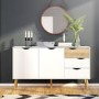 Oslo Large Sideboard 3 Drawers 2 Doors in White and Oak