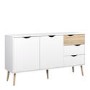 Oslo Large Sideboard 3 Drawers 2 Doors in White and Oak
