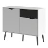 Oslo Small Sideboard 1 Drawer 2 Doors in White and Black Matt