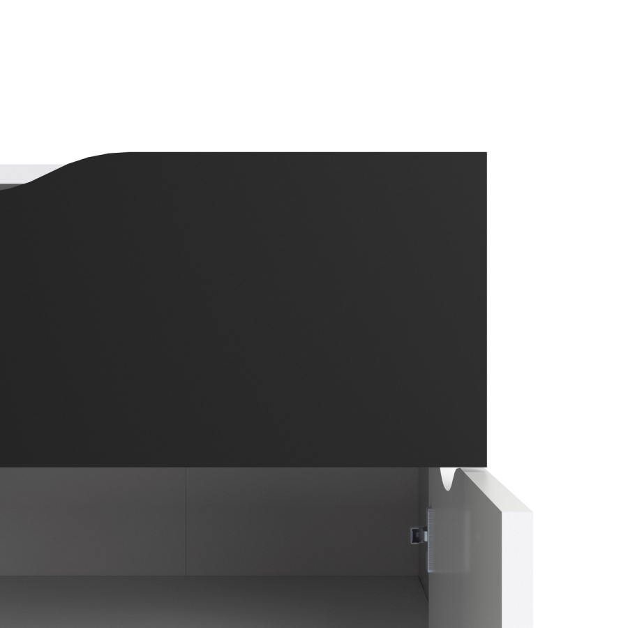 Oslo Small Sideboard 1 Drawer 2 Doors in White and Black Matt