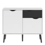 Oslo Small Sideboard 1 Drawer 2 Doors in White and Black Matt