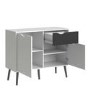 Oslo Small Sideboard 1 Drawer 2 Doors in White and Black Matt