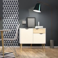 Oslo Small Sideboard 1 Drawer 2 Doors in White and Oak