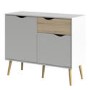 Oslo Small Sideboard 1 Drawer 2 Doors in White and Oak