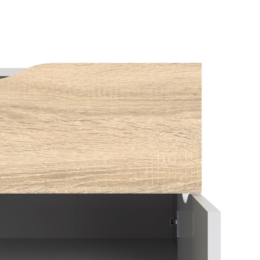 Oslo Small Sideboard 1 Drawer 2 Doors in White and Oak