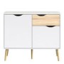 Oslo Small Sideboard 1 Drawer 2 Doors in White and Oak
