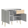 Oslo Small Sideboard 1 Drawer 2 Doors in White and Oak