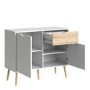 Oslo Small Sideboard 1 Drawer 2 Doors in White and Oak
