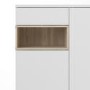 Tall White Sideboard with Oak Shelf - Roomers