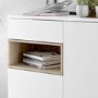 Tall White Sideboard with Oak Shelf - Roomers