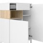 Tall White Sideboard with Oak Shelf - Roomers