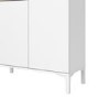 Tall White Sideboard with Oak Shelf - Roomers