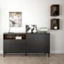 Roomers Sideboard 3 Drawers 3 Doors in Black and Walnut