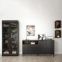 Roomers Sideboard 3 Drawers 3 Doors in Black and Walnut
