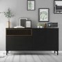 Roomers Sideboard 3 Drawers 3 Doors in Black and Walnut