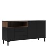 Roomers Sideboard 3 Drawers 3 Doors in Black and Walnut