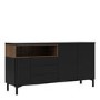 Roomers Sideboard 3 Drawers 3 Doors in Black and Walnut