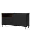 Roomers Sideboard 3 Drawers 3 Doors in Black and Walnut